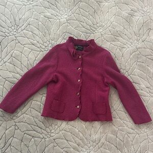 Elegant Magenta Wool Pea Coat